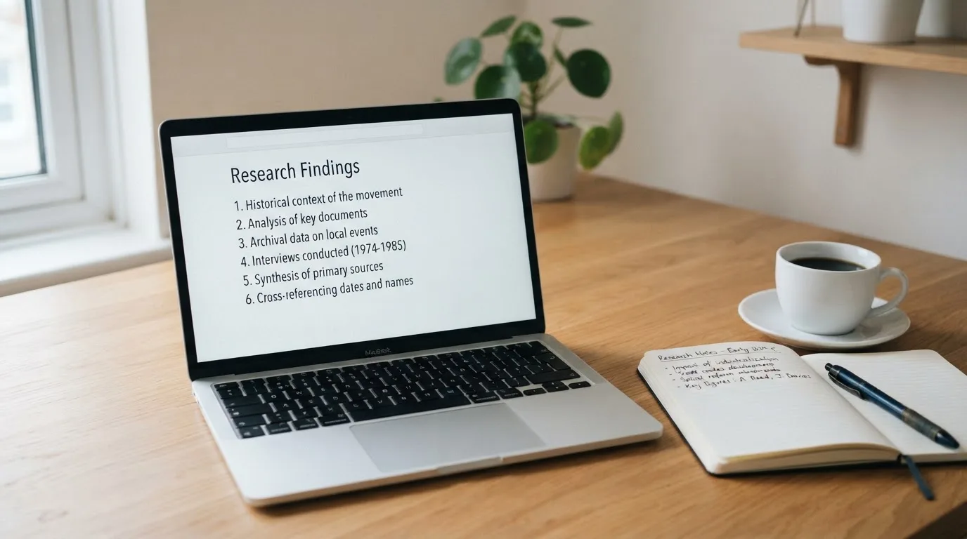 A tidy desk with a laptop open on a plain search-results page, a notebook and a coffee cup beside it, no screens showing any casino branding.