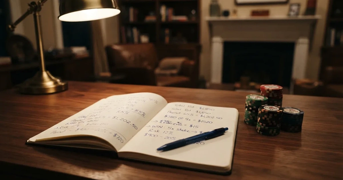 A calculator sitting next to a printed percentage chart on a desk.