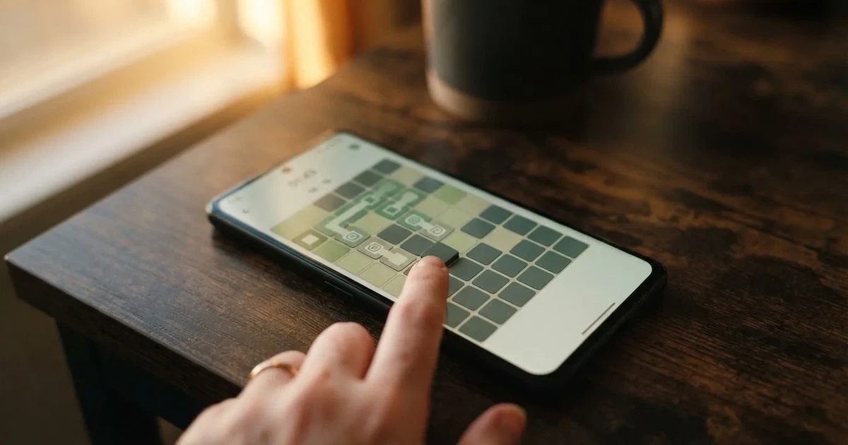 A grid of tiles displayed on a phone screen, several already revealed.